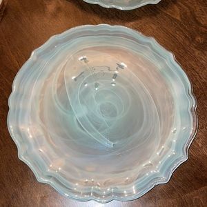 Anthropologie iridescent plates set of 4